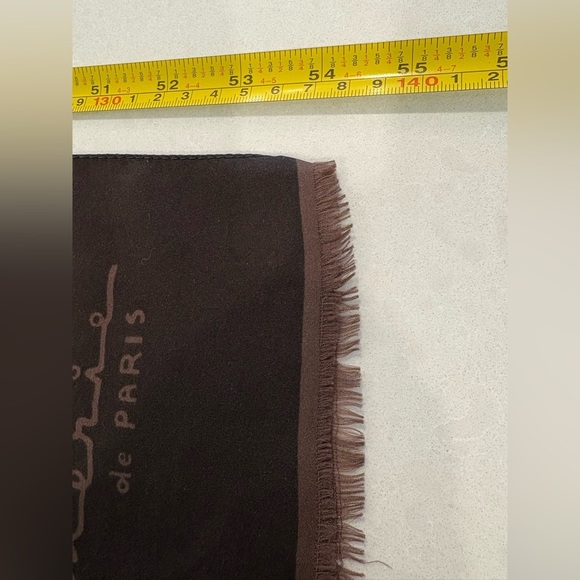 Cherie de Paris French-Inspired Brown Botanical Fringe Scarf - Picture 4 of 8